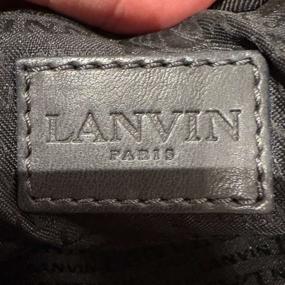LANVIN calf leather charcoal grey clutch - Picture 7 of 11